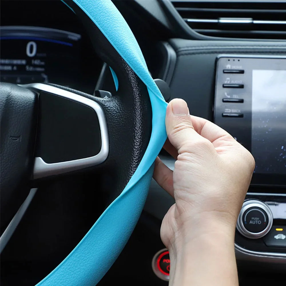 Car Silicone Steering Wheel Cover Summer Universal Elastic Glove Cover