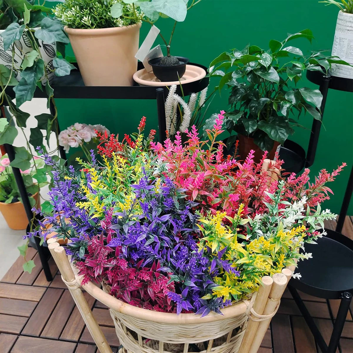 12PCS Artificial Plants Lavender Wedding Bridal Vase for Home