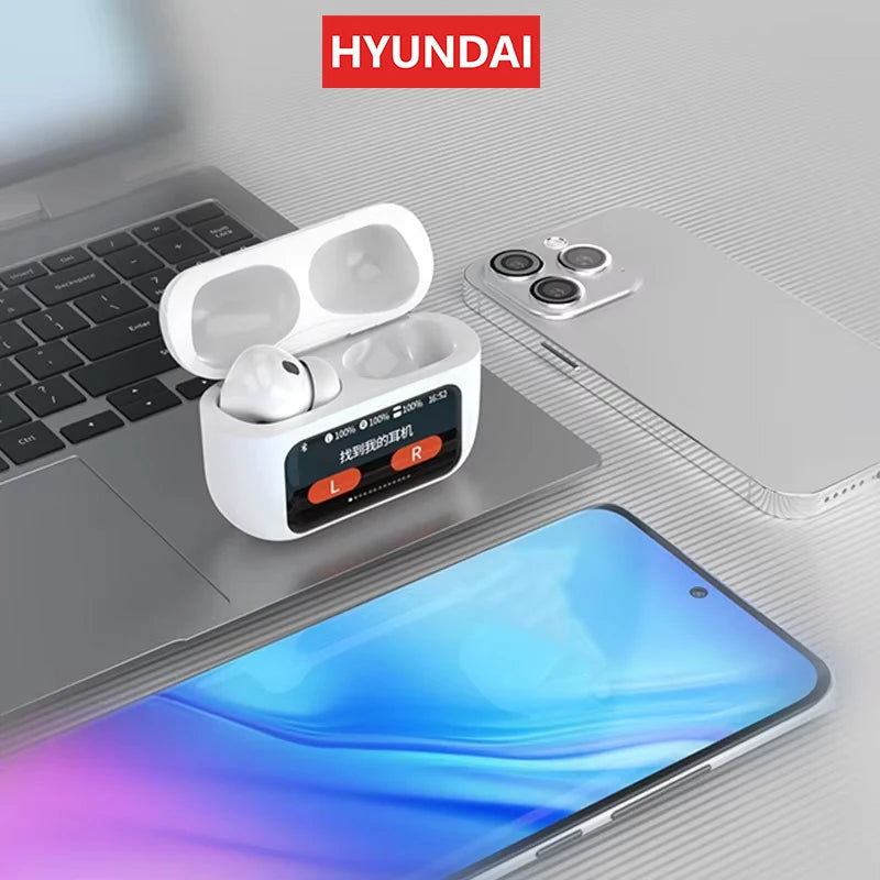 Choice HYUNDAI HY-Y11 Bluetooth Earphones LED A6 Screen Wireless Noise Reduction