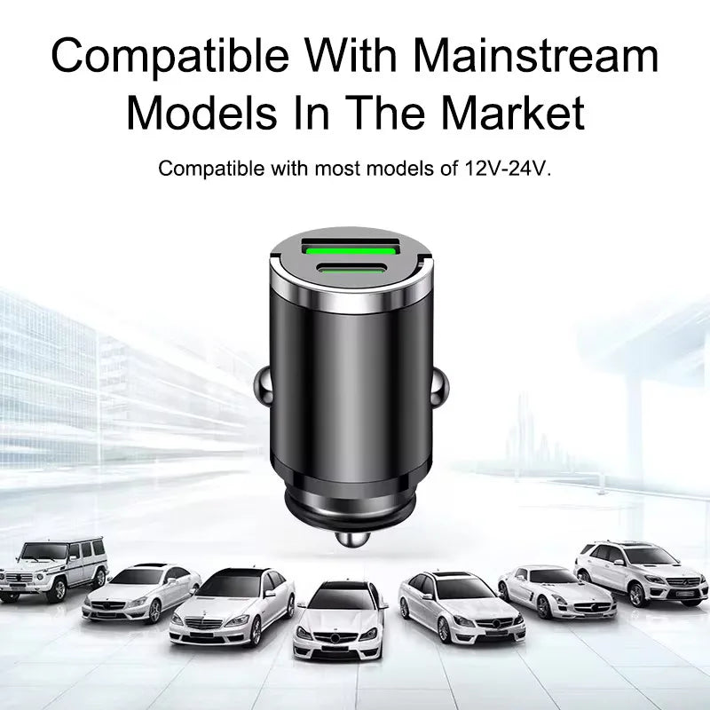 200W mini car charger fast charging for iPhone