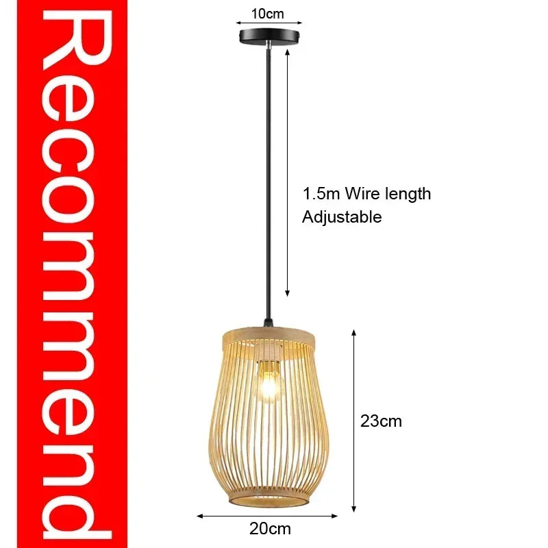 Bamboo Hanging Lamp Pendant Ceiling Light