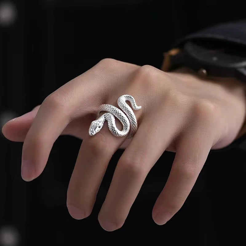 Fashion 925 Sterling Silver Snake Ring High Quality Personality Charming Ring