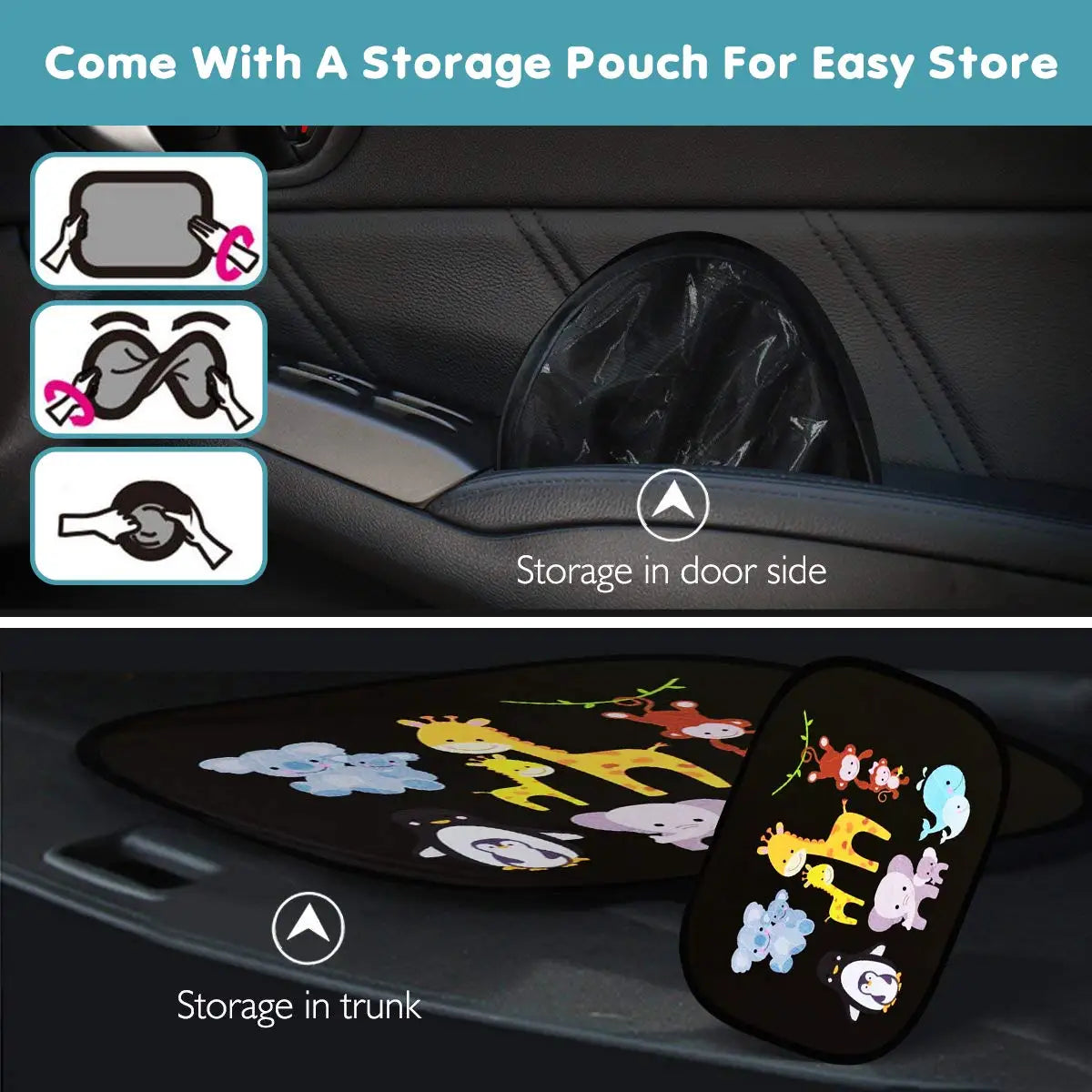 Window Shades Curtains Rear and Side Window Parasol for Car Heat Shield Protect Baby Window Shade