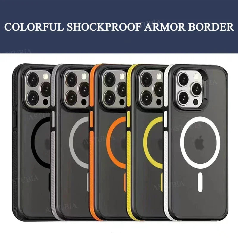 Luxury Bicolor Matte Magnetic Translucent Case For iPhone