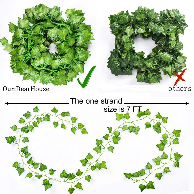 6pcs Artificial Ivy Garland Palnts 2.2m Fake Vine UV Resistant
