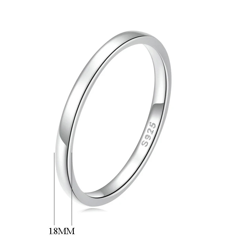 925 Sterling Silver Wedding Ring Classic Round Finger Ring Women Wedding Engagement Jewelry
