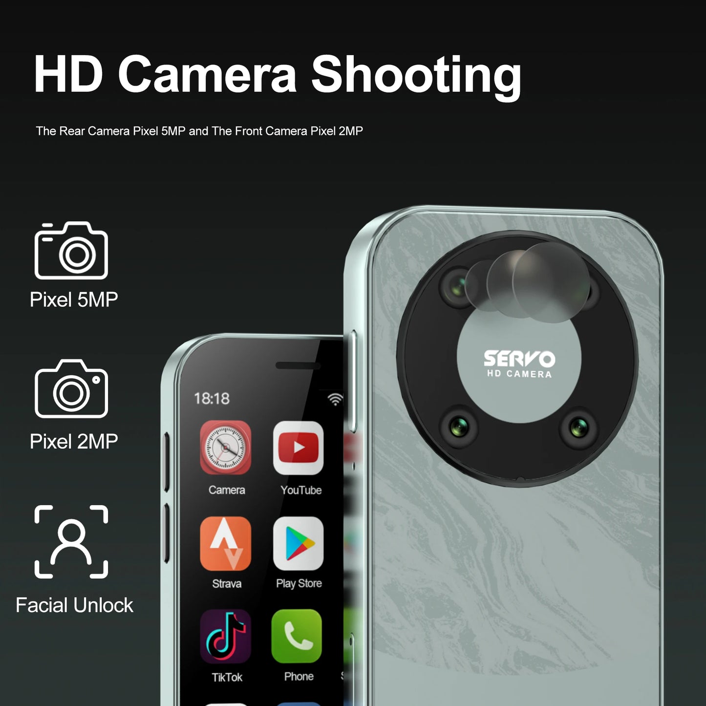 SERVO KING 9000 3.0" HD Display Small Smartphone Android 10.0 Network 4G