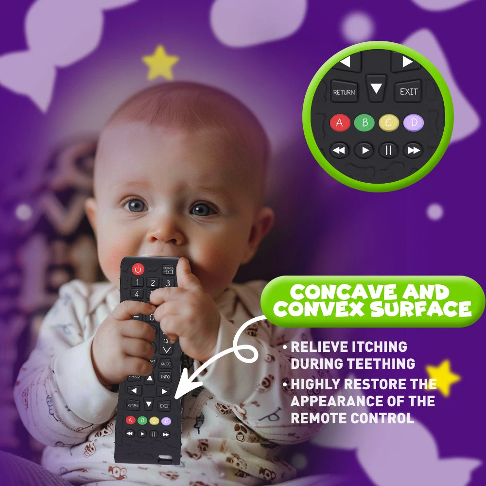 1PC Silicone Baby Toys TV Remote Control Shape Teether