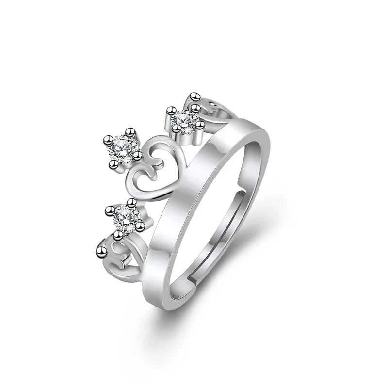 Hot 925 Sterling Silver Ring AAA Zircon Adjustable Simplicity Fashion Exquisite Women Jewelry