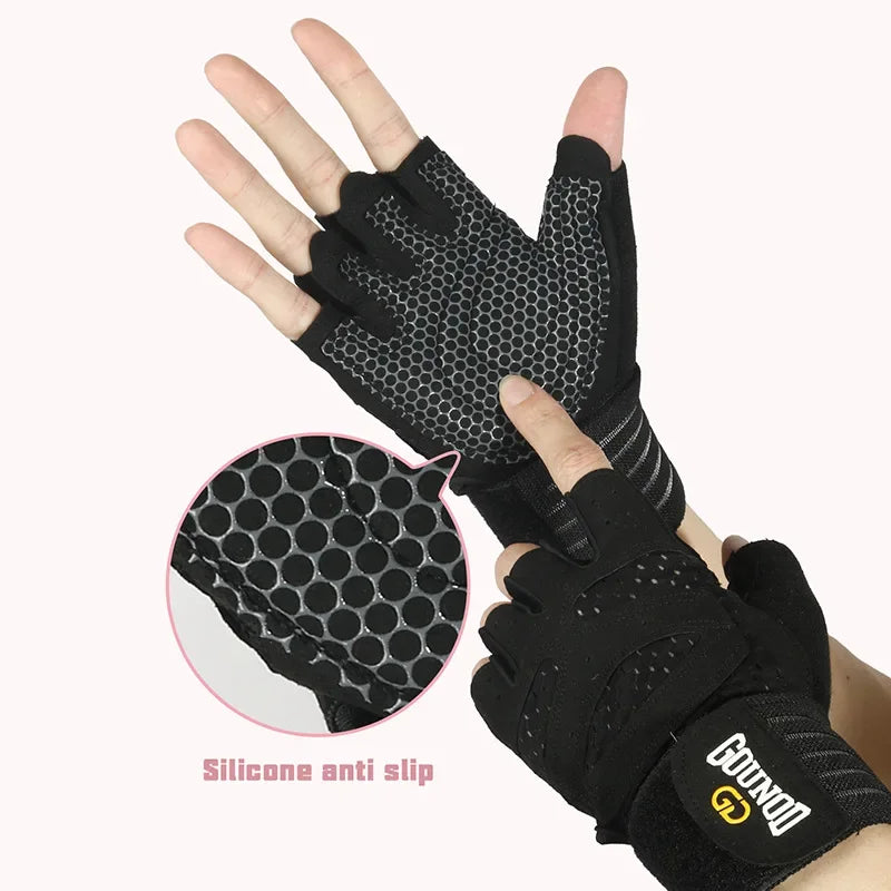 Female Anti-Slip Gym Half Finger Gloves