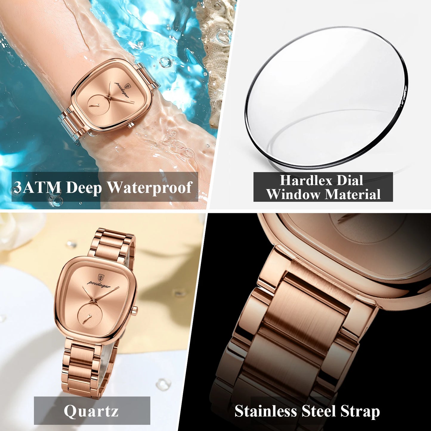 POEDAGAR Luxury Woman Watch Waterproof
