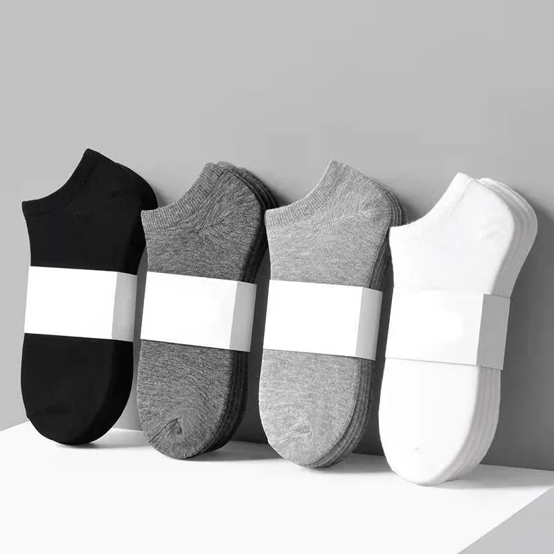 5 Pairs Men's Casual Plain Color Socks