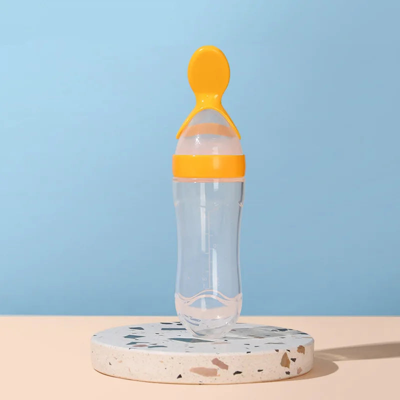 Baby Rice Cereal Bottle Silicone Milk Bottle Squeeze With Spoon
