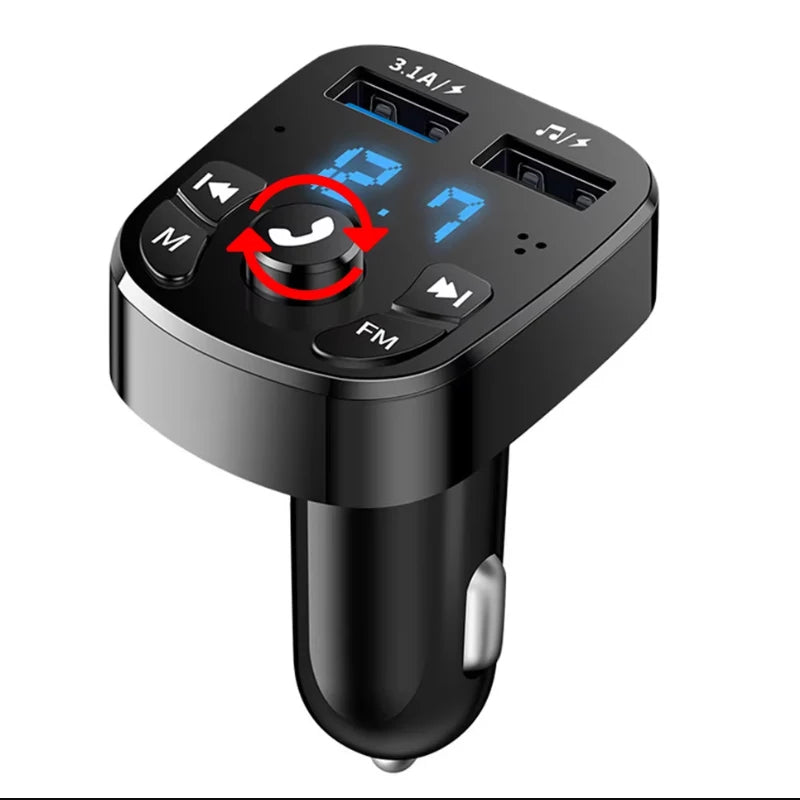 Car Fm Transmitter Bluetooth 5.0 Aux Handsfree Wireless Car Kit