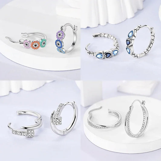 New Classic Earring 925 Silver Colorful Zircon