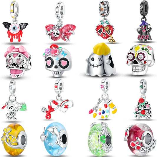 New 925 Sterling Silver Halloween Charm Beads Fit Original Brand Bracelet