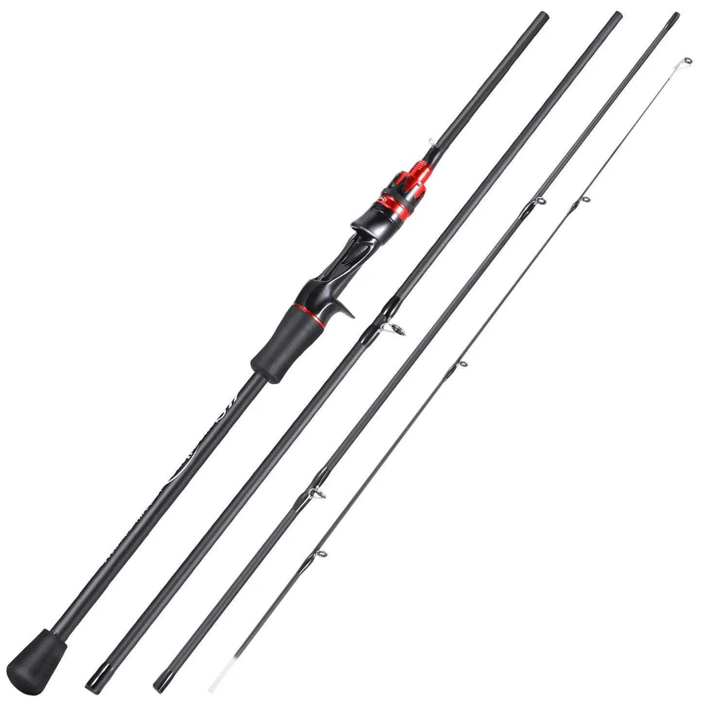 Casting Spinning Fishing Rod 2.1m UltraLight Carbon Fiber Rod Pole 4 Section with EVA Handle