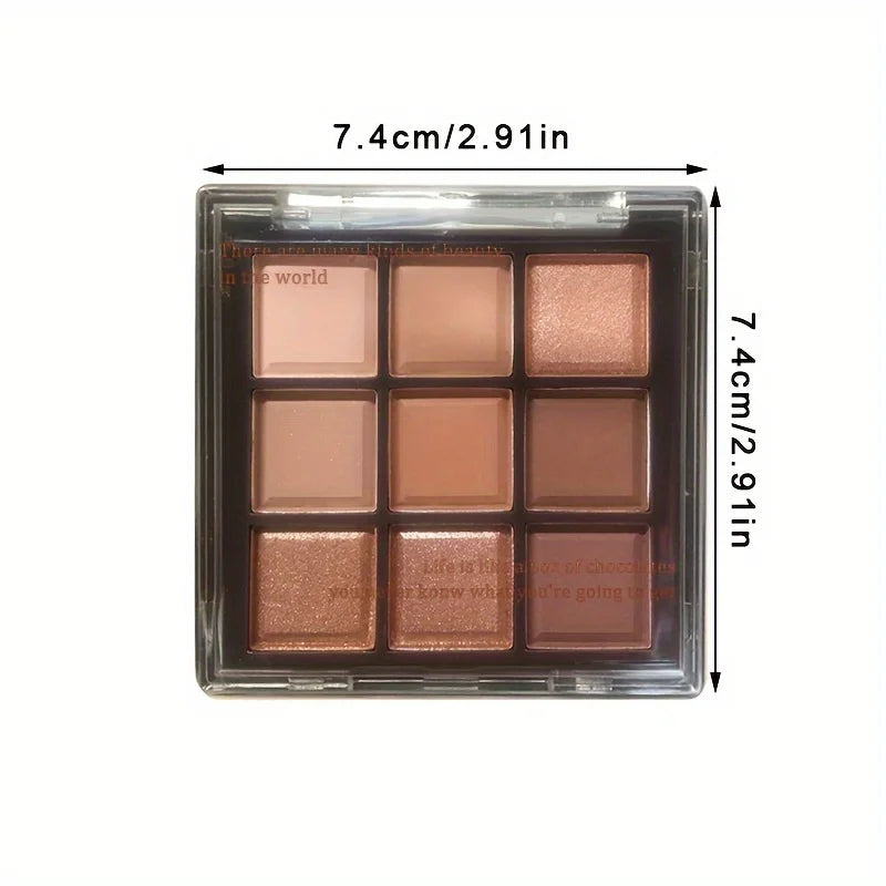 2024 Mocha Chocolate 9 Colors Eyeshadow Palette Matte Pearly Glitter Finish