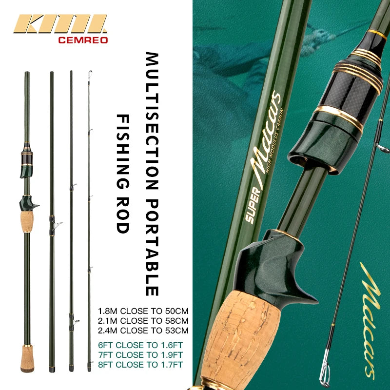 Travel Rod Spinning Casting Carbon Fishing Rod 1.8m/2.1m/2.4m Portable Fishing Rod Good Quality Fishing Tackle
