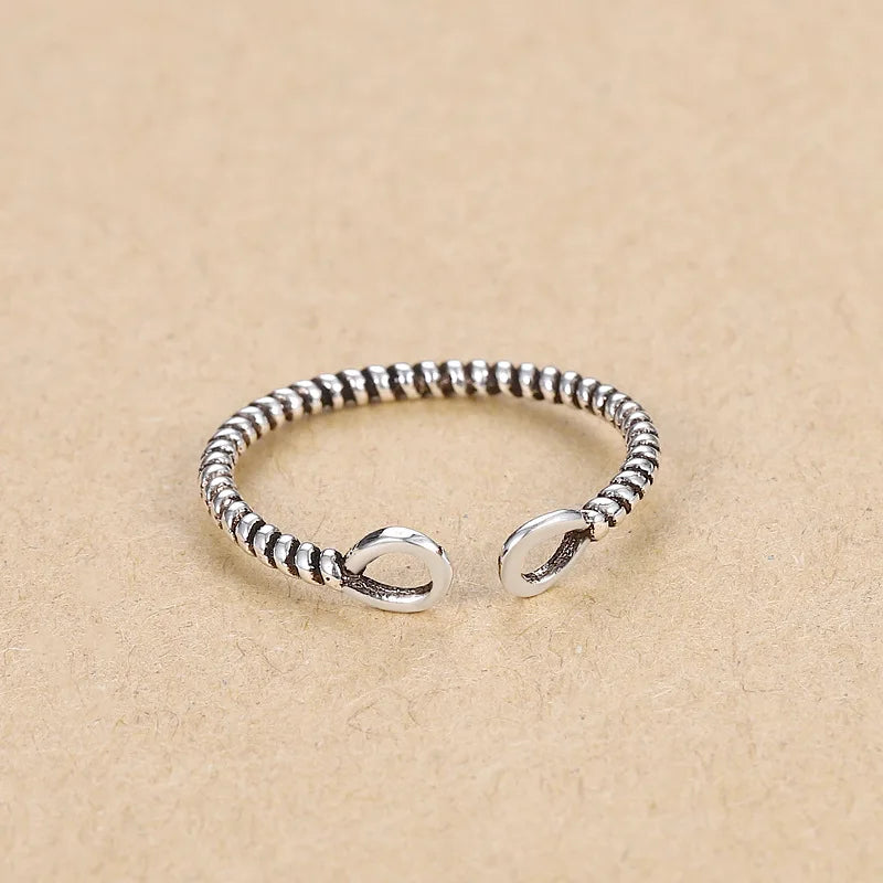 Hot 925 Sterling Silver Ring AAA Zircon Adjustable Simplicity Fashion Exquisite Women Jewelry