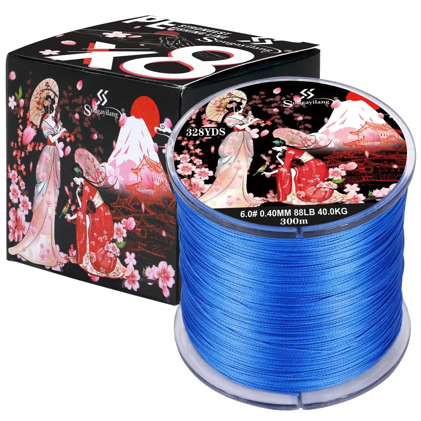 Sougayilang Braided Fishing Line X8 100/300 Drag 22~88LB