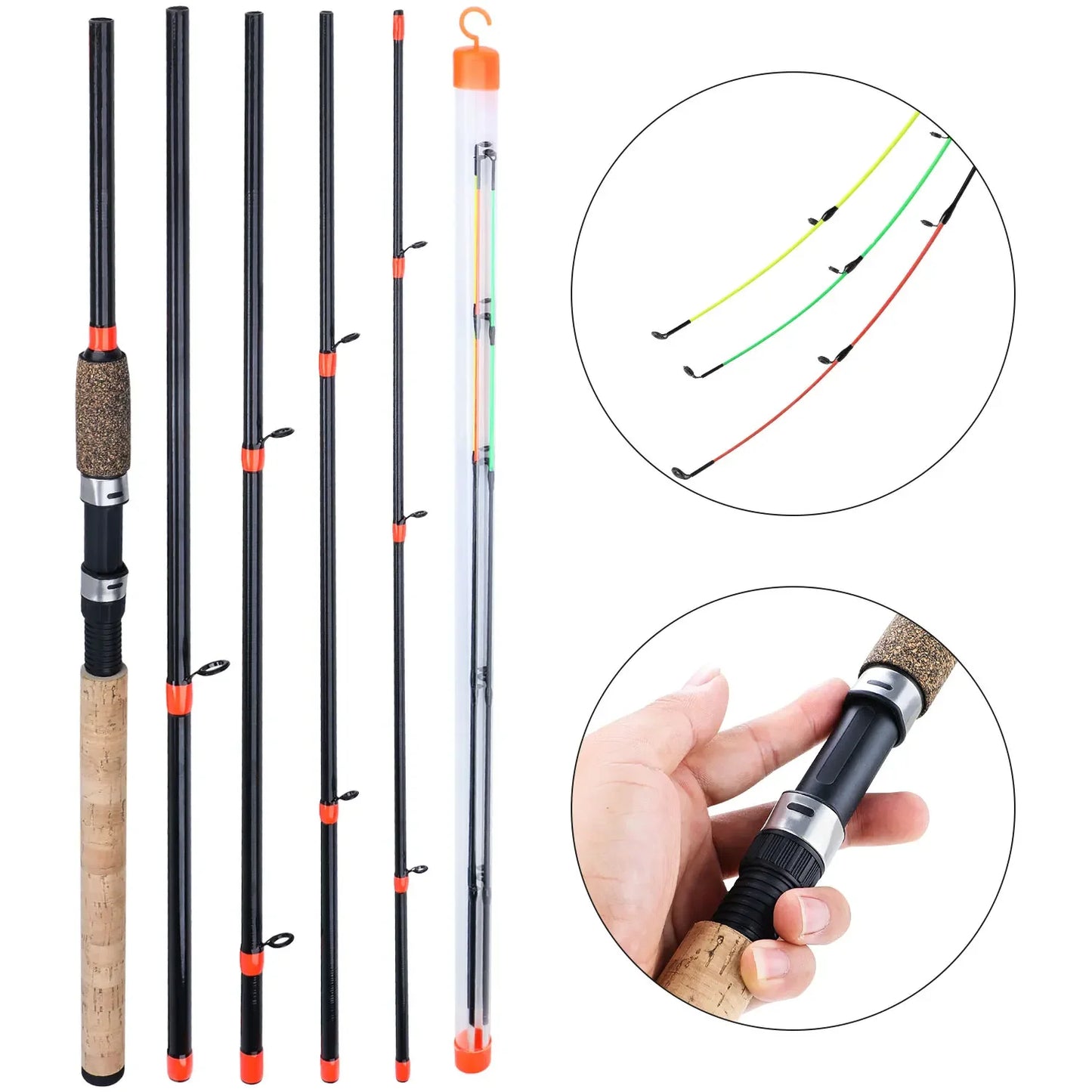 3M Feeder Fishing Rod Cork Handle Carbon Fibre Spinning Fishing Rods L M H Power 30-120g Lure Weight
