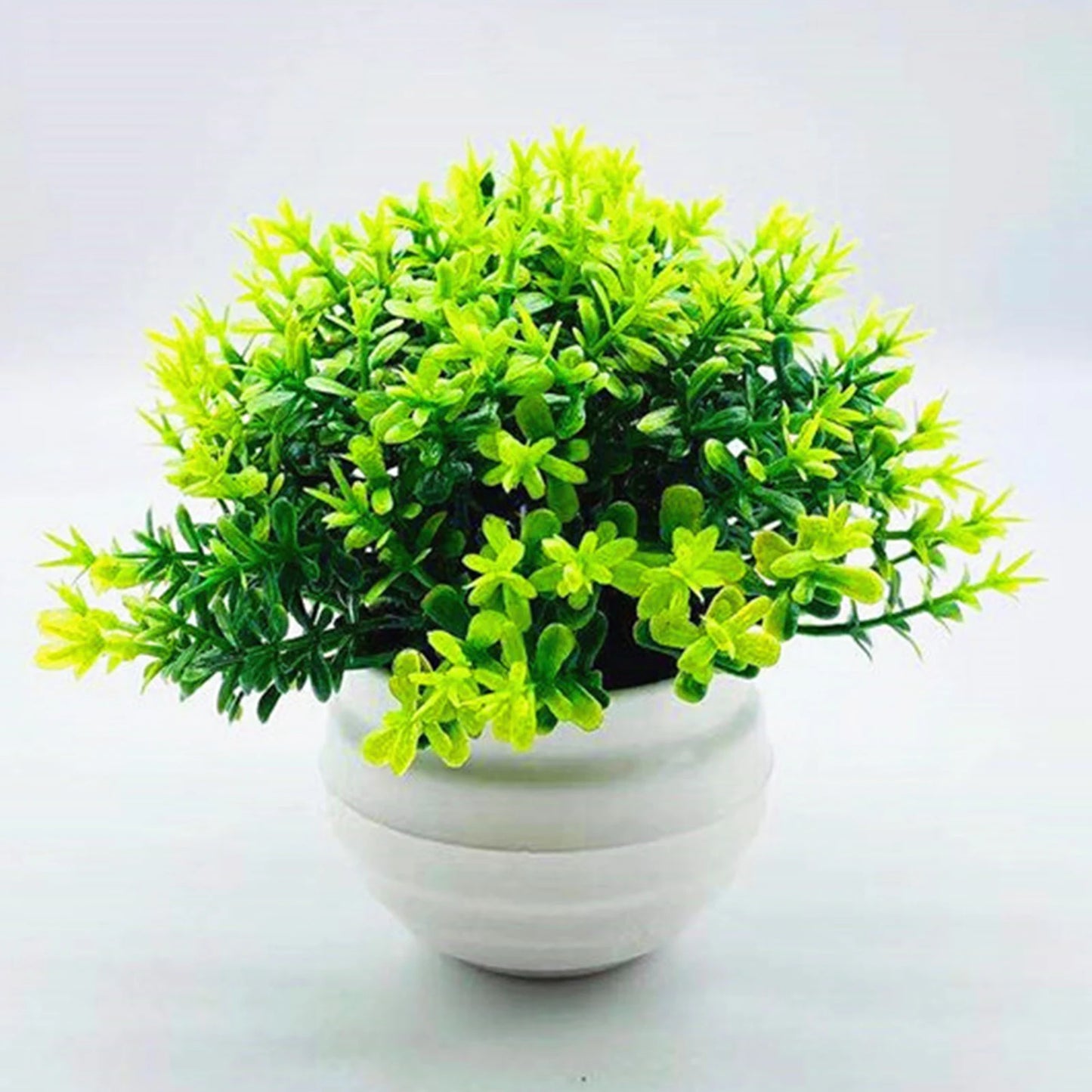 1 Set Artificial Plant Pot Ornamental Photo Props Plastic Desktop Fake Grass Plants for Outdoor