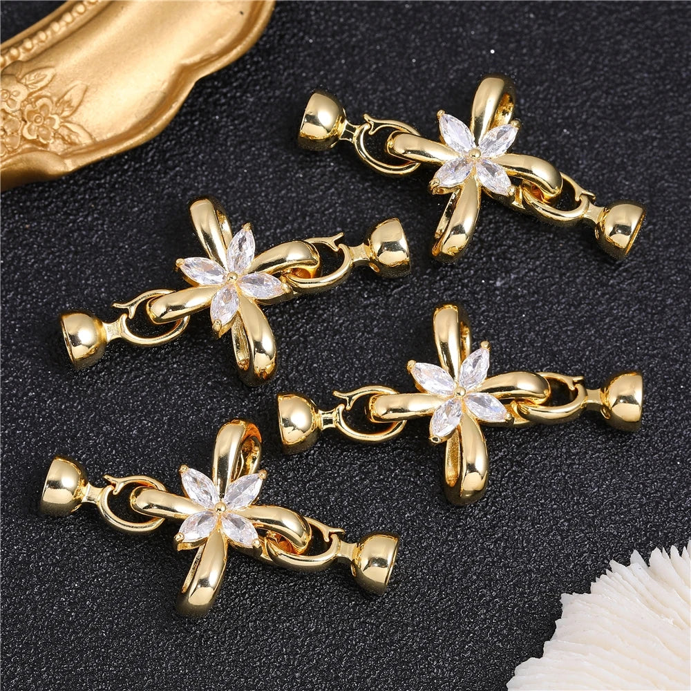 18K Gold Silver Plated Connector Fasteners Lock Closure Clasps Accessories