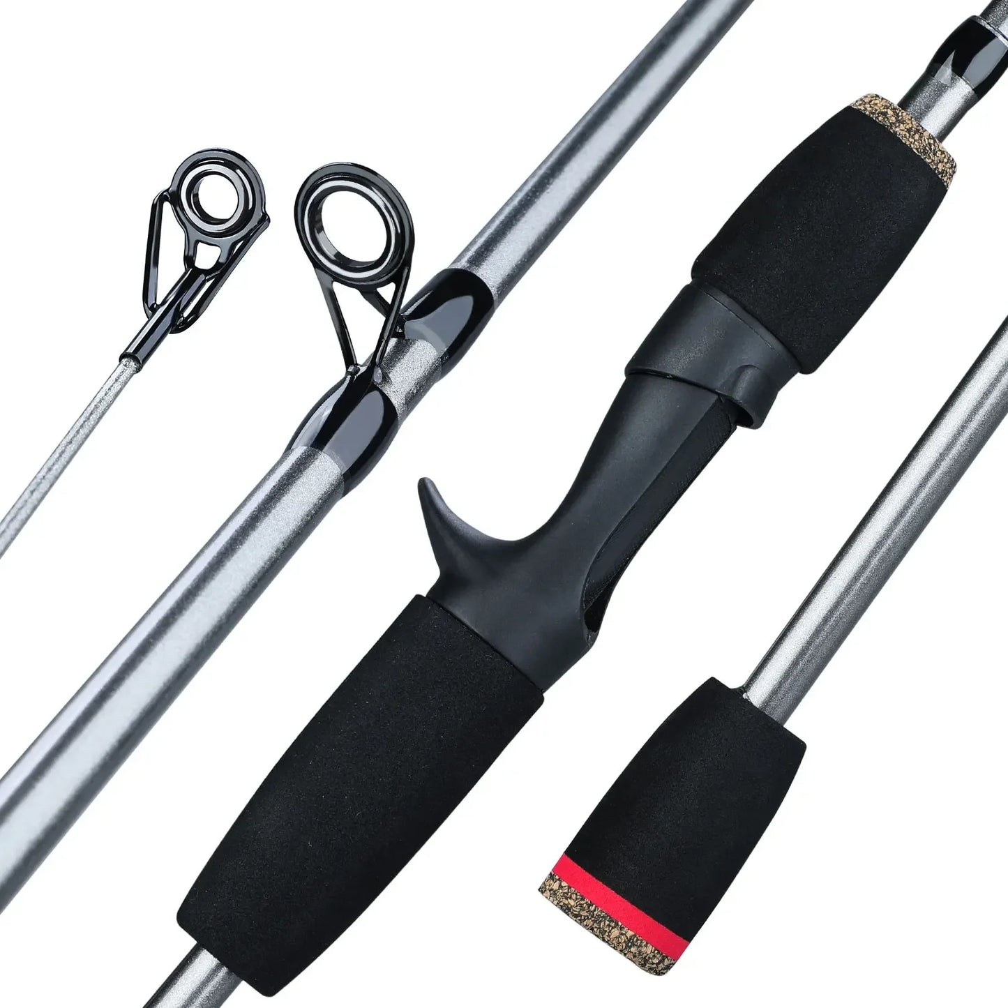 5 Section Spinning Casting Fishing Rod 1.7M Ultralight Weight Carbon Fiber Poles for Travel