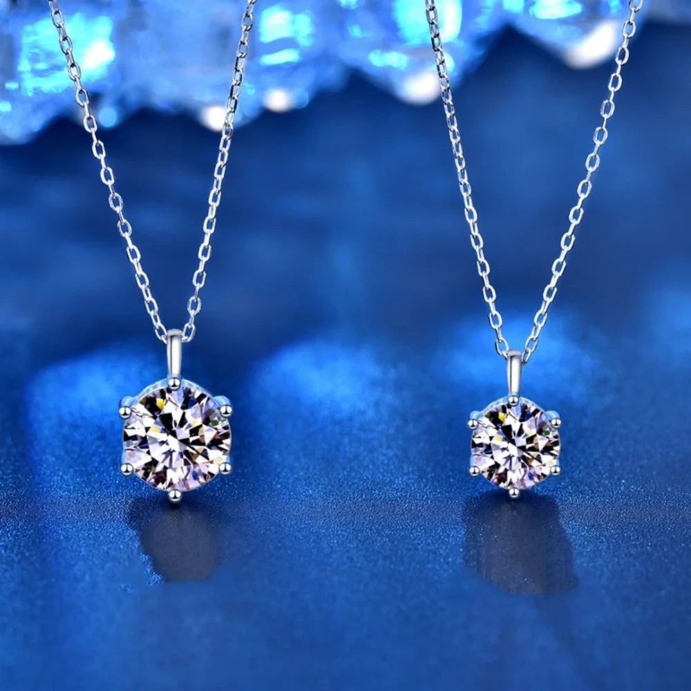 Moissanite Pendant Necklace D Color 925 Sterling Silver