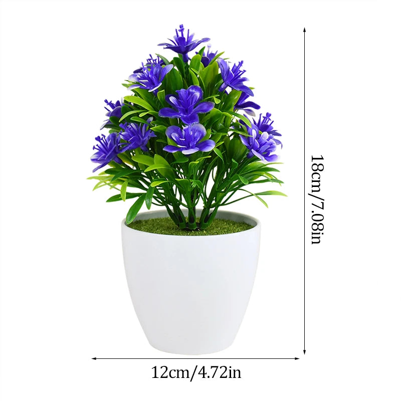 1pc Artificial Potted Plant Small Bonsai Flowers Pot