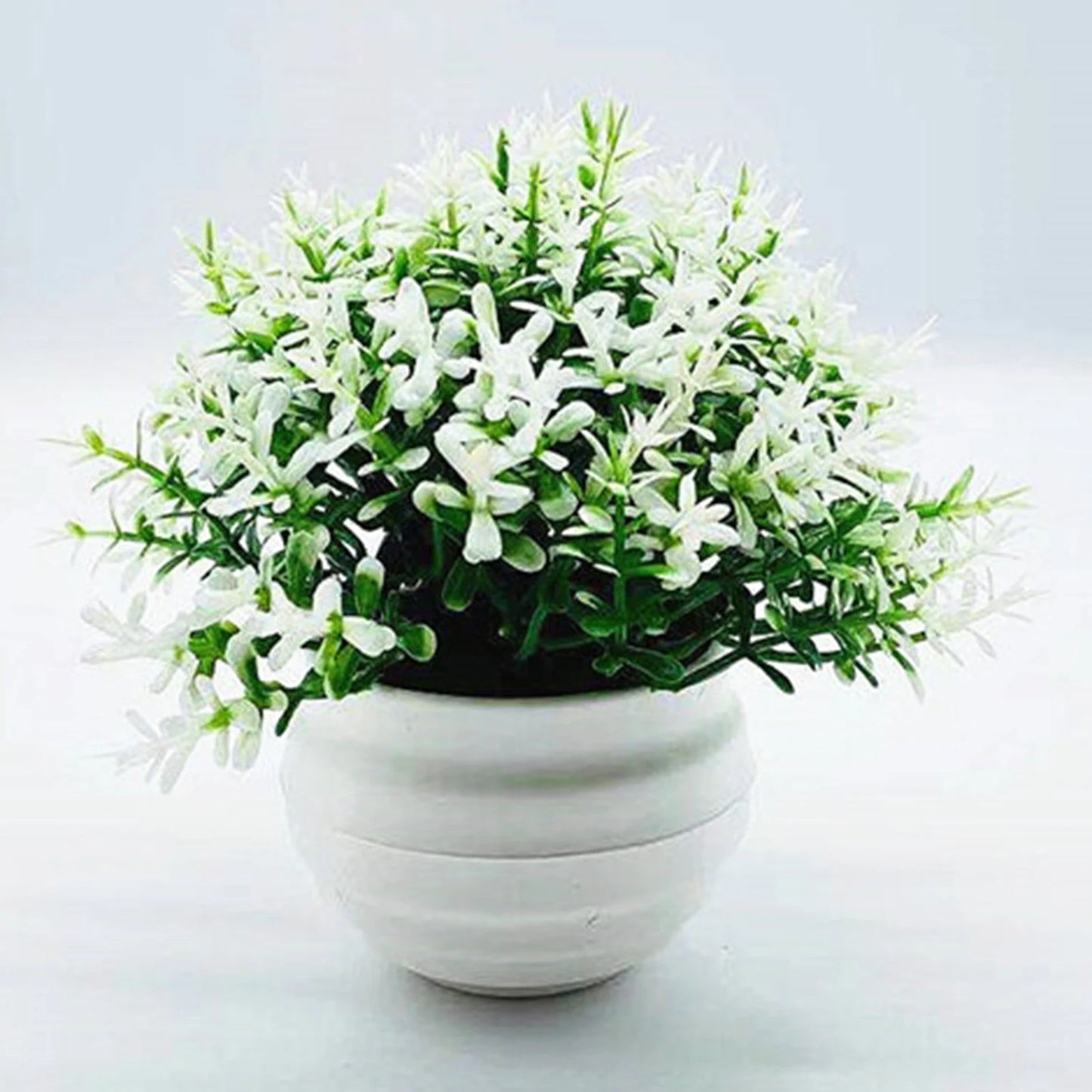 1 Set Artificial Plant Pot Ornamental Photo Props Plastic Desktop Fake Grass Plants for Outdoor