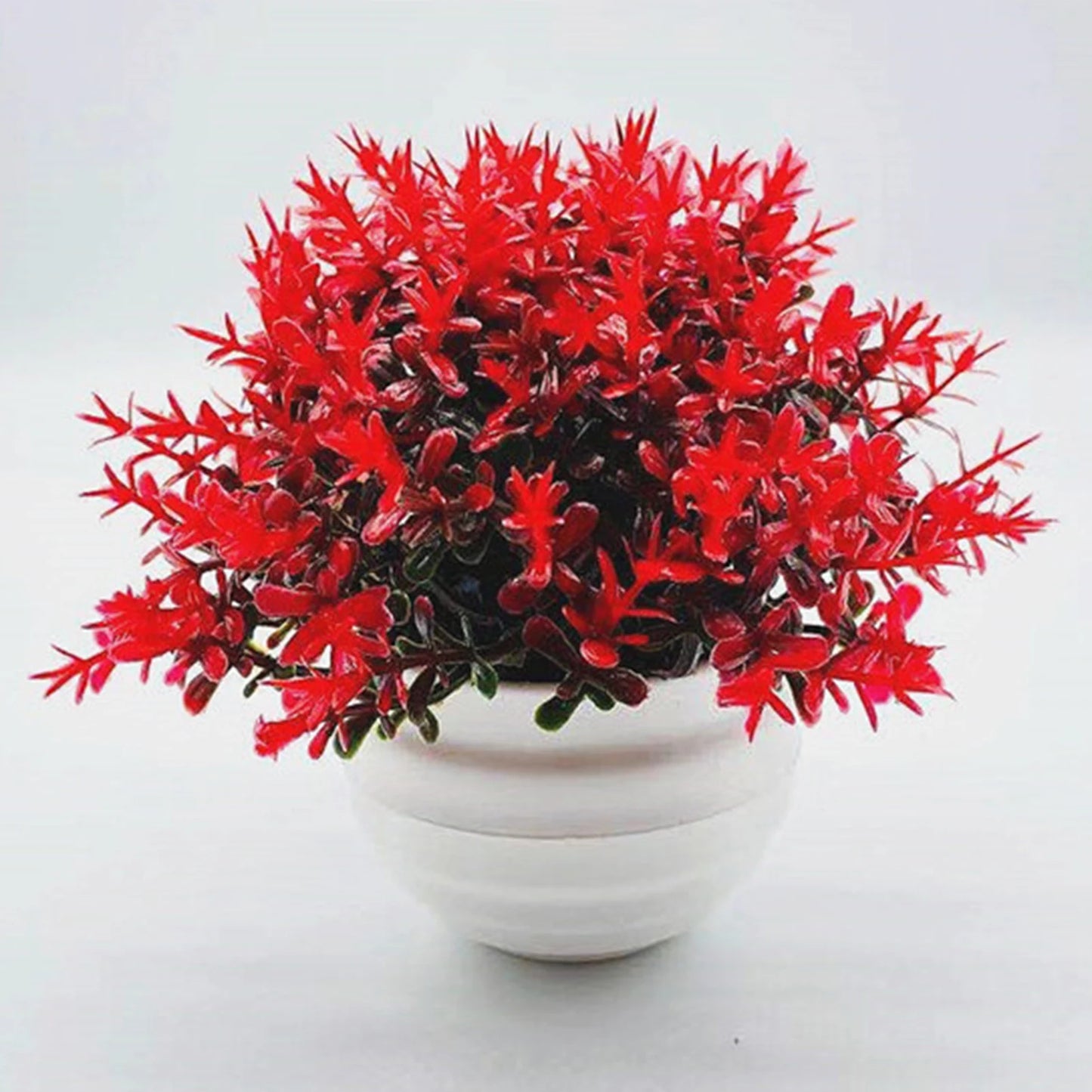 1 Set Artificial Plant Pot Ornamental Photo Props Plastic Desktop Fake Grass Plants for Outdoor