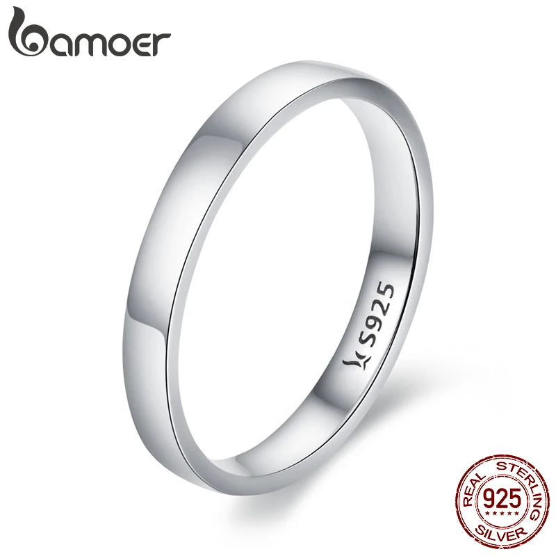 925 Sterling Silver Wedding Ring Classic Round Finger Ring Women Wedding Engagement Jewelry