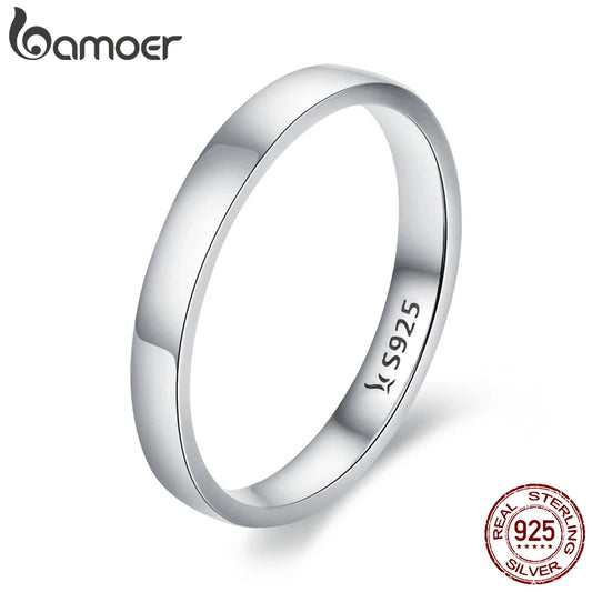 925 Sterling Silver Wedding Ring Classic Round Finger Ring Women Wedding Engagement Jewelry