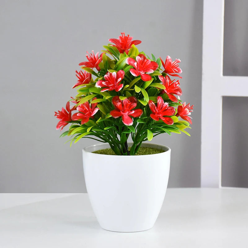 1pc Artificial Potted Plant Small Bonsai Flowers Pot
