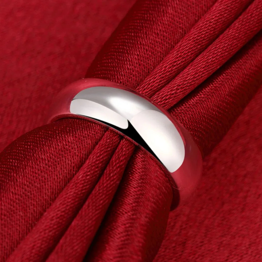 High Quality 925 Sterling Silver Rings Fashion Simple Round Circle Rings