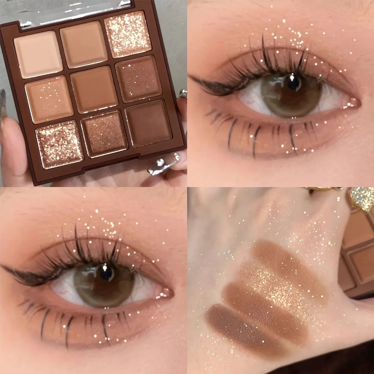2024 Mocha Chocolate 9 Colors Eyeshadow Palette Matte Pearly Glitter Finish