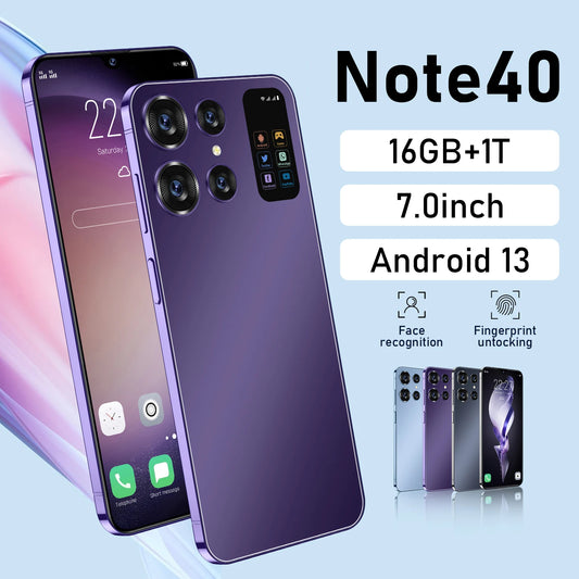 Original Note40 Smartphone 5G 7.0inch HD Qualcomm 8 Gen 2 Cell Phone Dual SIM