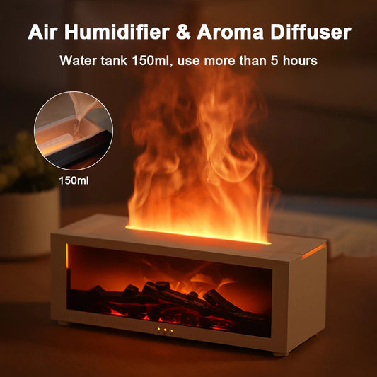 Essential Oils Humidifiers Home Aroma Flame Automatic Fragrance Diffuser With LED Light Remote Control