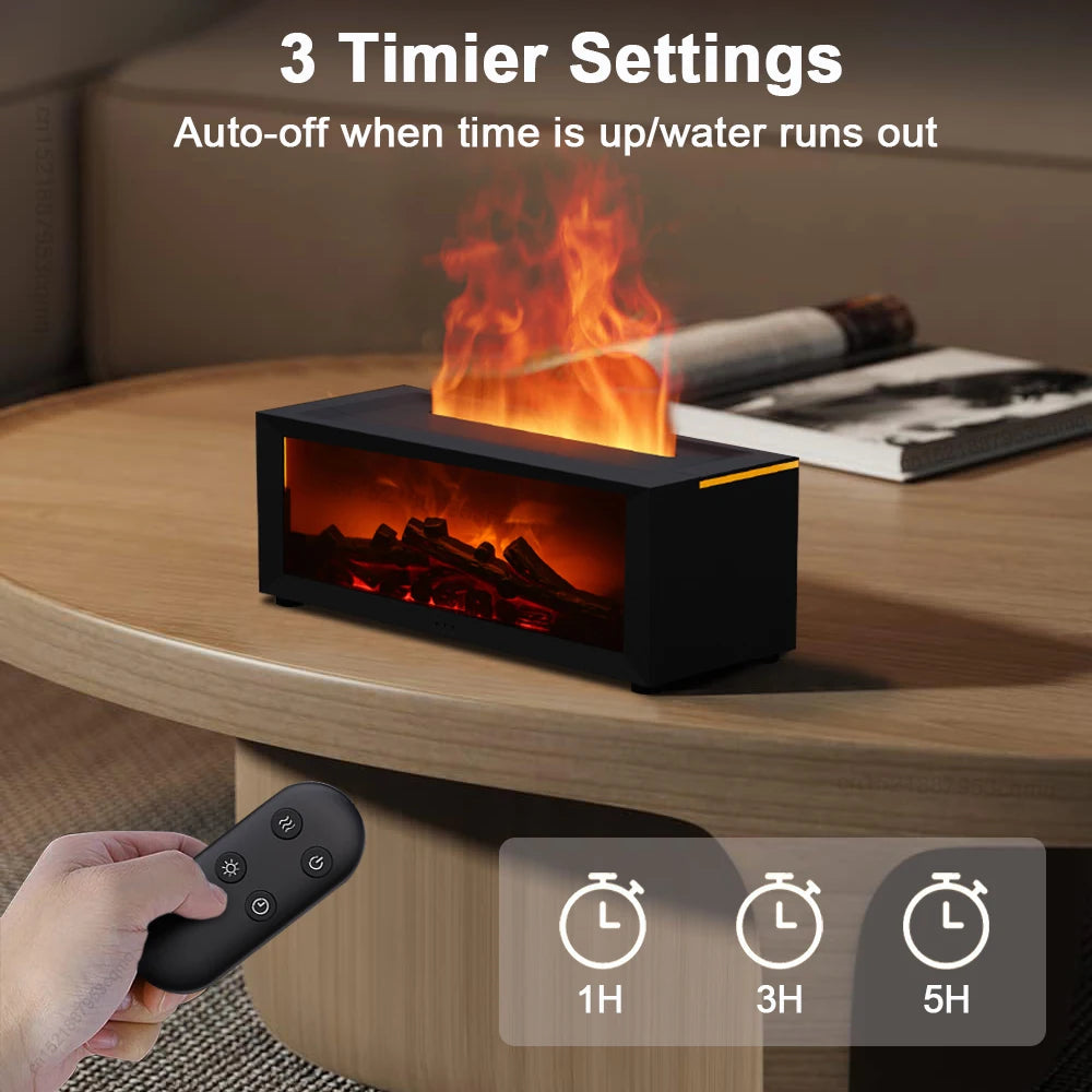 Essential Oils Humidifiers Home Aroma Flame Automatic Fragrance Diffuser With LED Light Remote Control