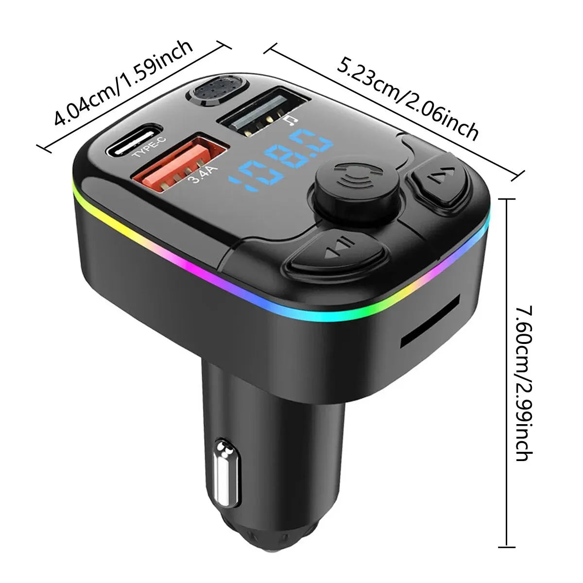 Wireless FM Transmitter Support TF Card U Disk Music Car MP3 Player Dual USB