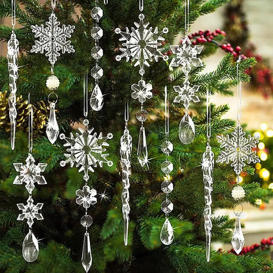 10pcs Christmas Ornaments Crystal
