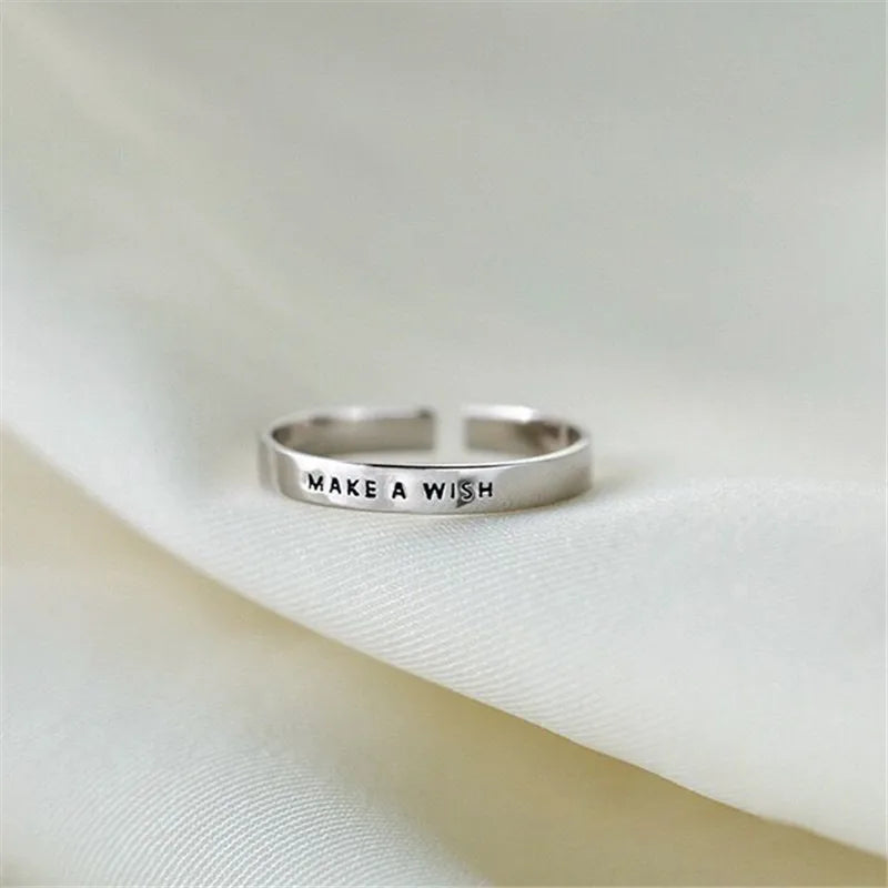 925 Sterling Silver Make A WISH Adjustable Rings For Women Wedding Luxury Quality Jewelry