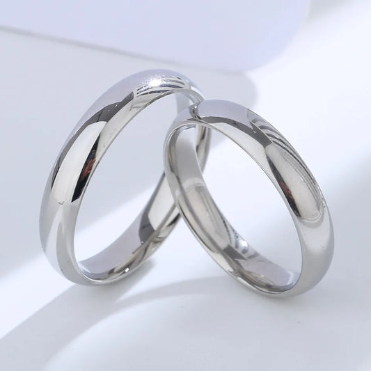 925 Sterling Silver Couples Ring Sets Light Polishing Simple Ring