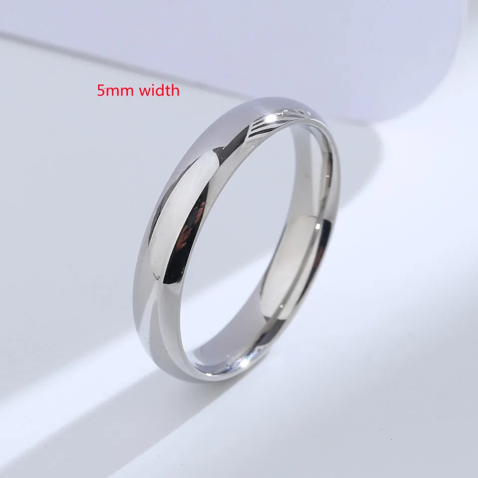 925 Sterling Silver Couples Ring Sets Light Polishing Simple Ring