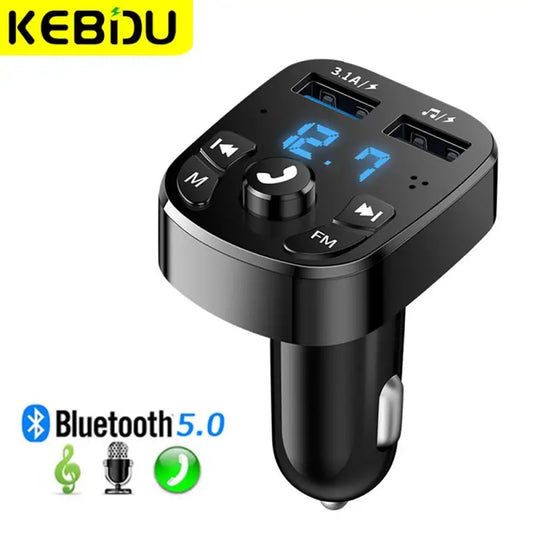 Car Fm Transmitter Bluetooth 5.0 Aux Handsfree Wireless Car Kit