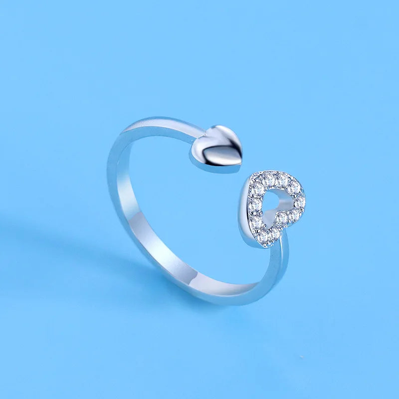 Hot 925 Sterling Silver Ring AAA Zircon Adjustable Simplicity Fashion Exquisite Women Jewelry