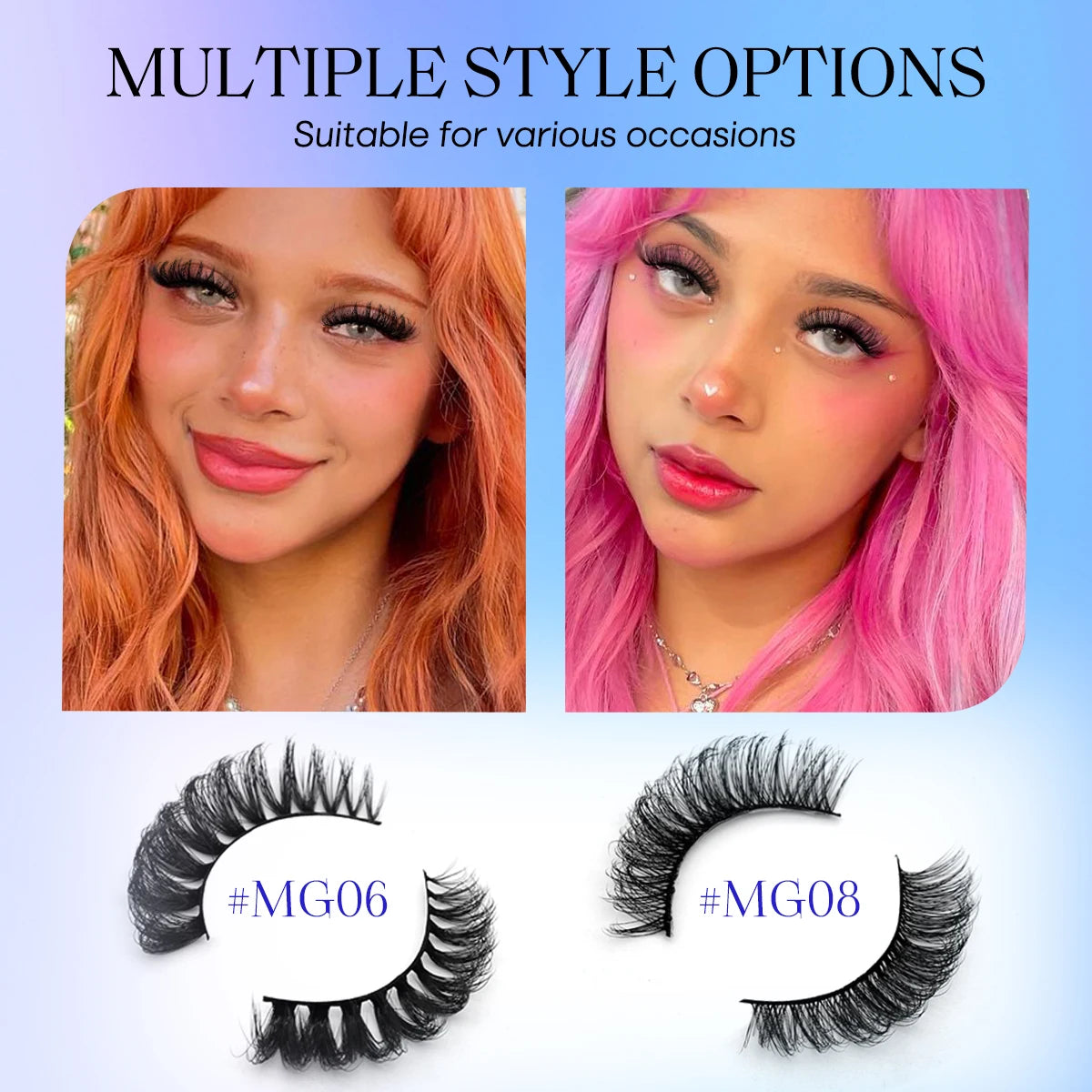 5/10/20 pairs Fluffy Mink Lashes 3D False Eyelashes, D Curl Fake Eyelashes  Makeup