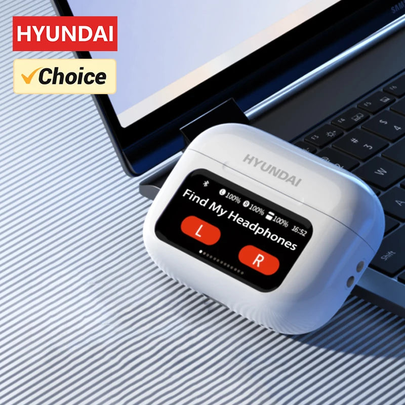 Choice HYUNDAI HY-Y11 Bluetooth Earphones LED A6 Screen Wireless Noise Reduction